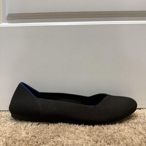 Rothy's The Flat Shoes Womens Size 9.5 Black Knit Ballet Flats Eco Friendly